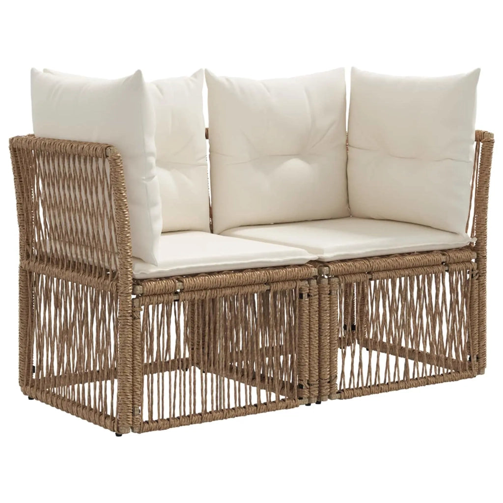 Set Divano da Giardino 4 pz | Set Salotto da Giardino Beige polyrattan