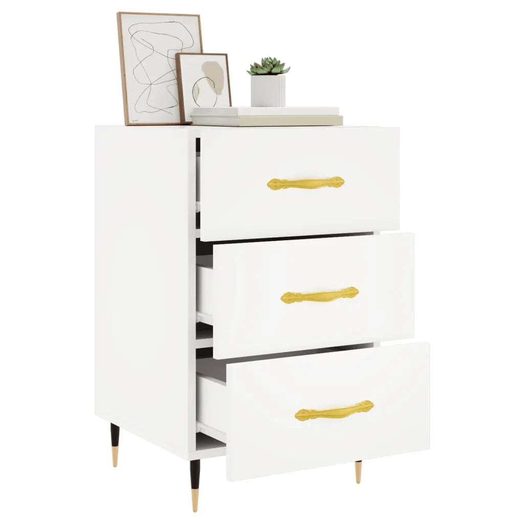 Comodino Bianco 40x40x66 cm in Legno Multistrato 827636