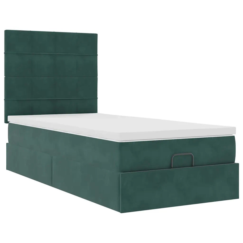 Struttura Letto Pouf con Materassi 90x200 cm in Velluto 3314297