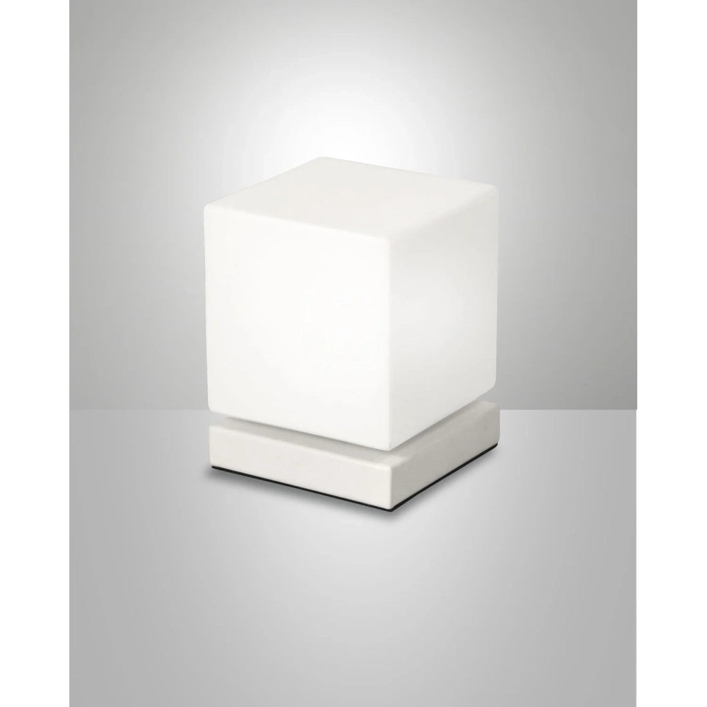 Lampada Da Tavolo Bianca Brenta 1 Luce Design Moderno Fabas Collezione BRENTA