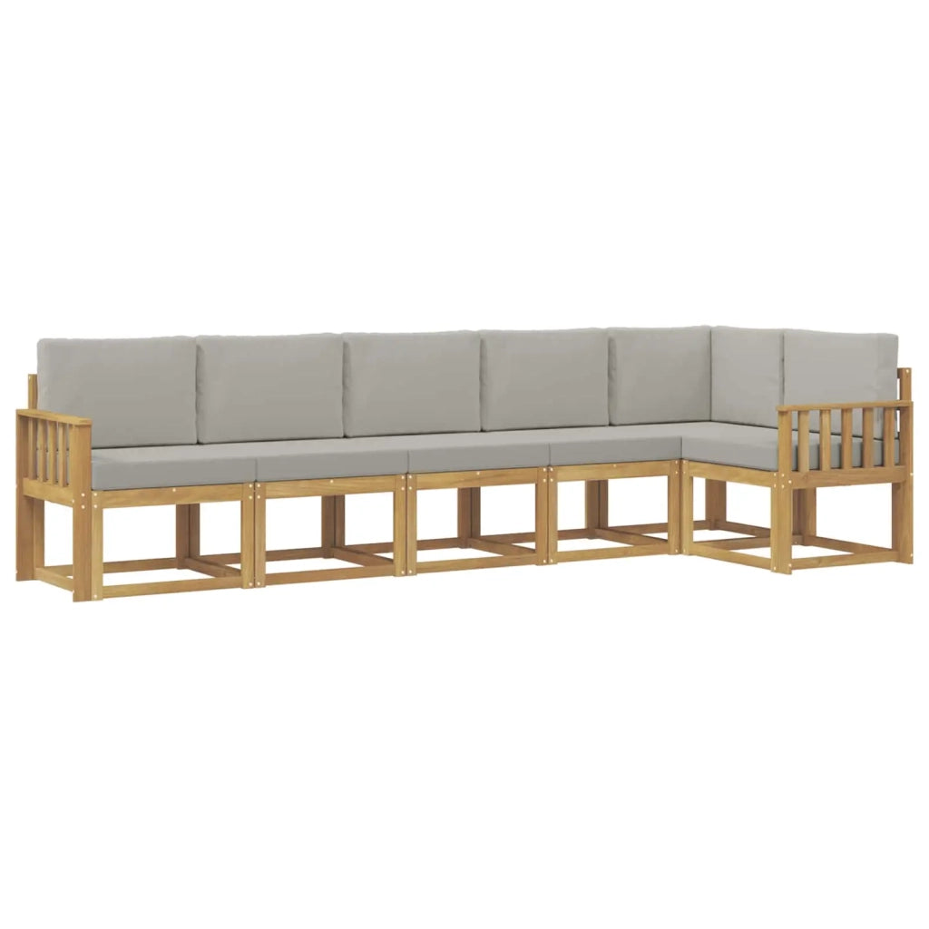 Set di divani da esterno 6 pz Bianco e Grigio Chiaro 3387695