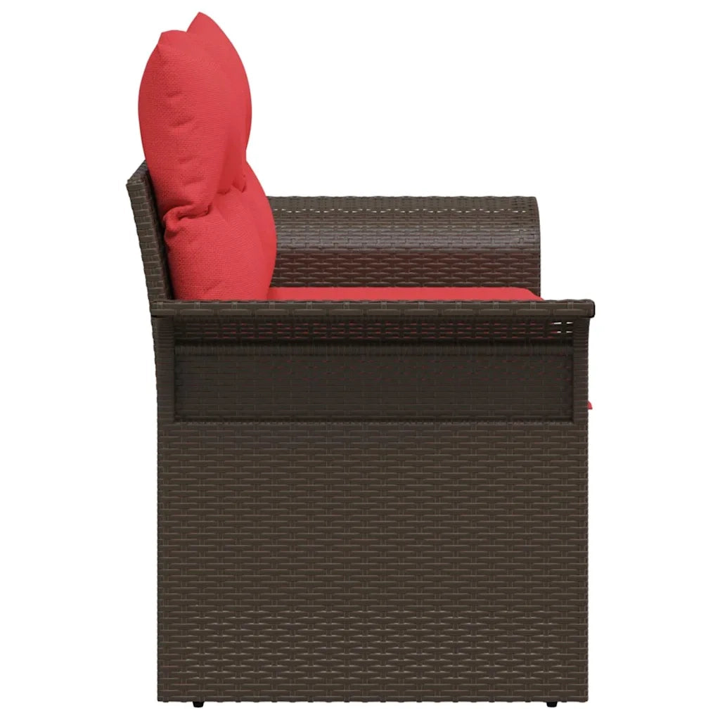 Divano da giardino con cuscino 141 x 62 x 69 cm polyrattan 42006698