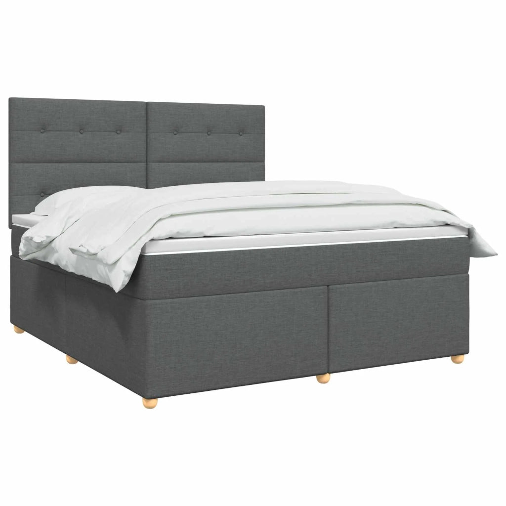Letto box spring con materasso Grigio Scuro 140 x 190 cm 3453880