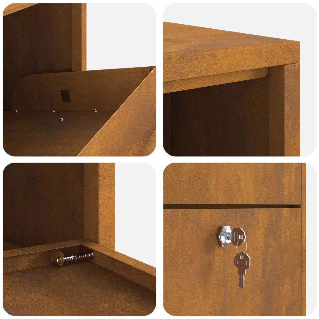 Cassetta per pacchi con archiviazione Ruggine 44 x 22 x 82 cm 874925