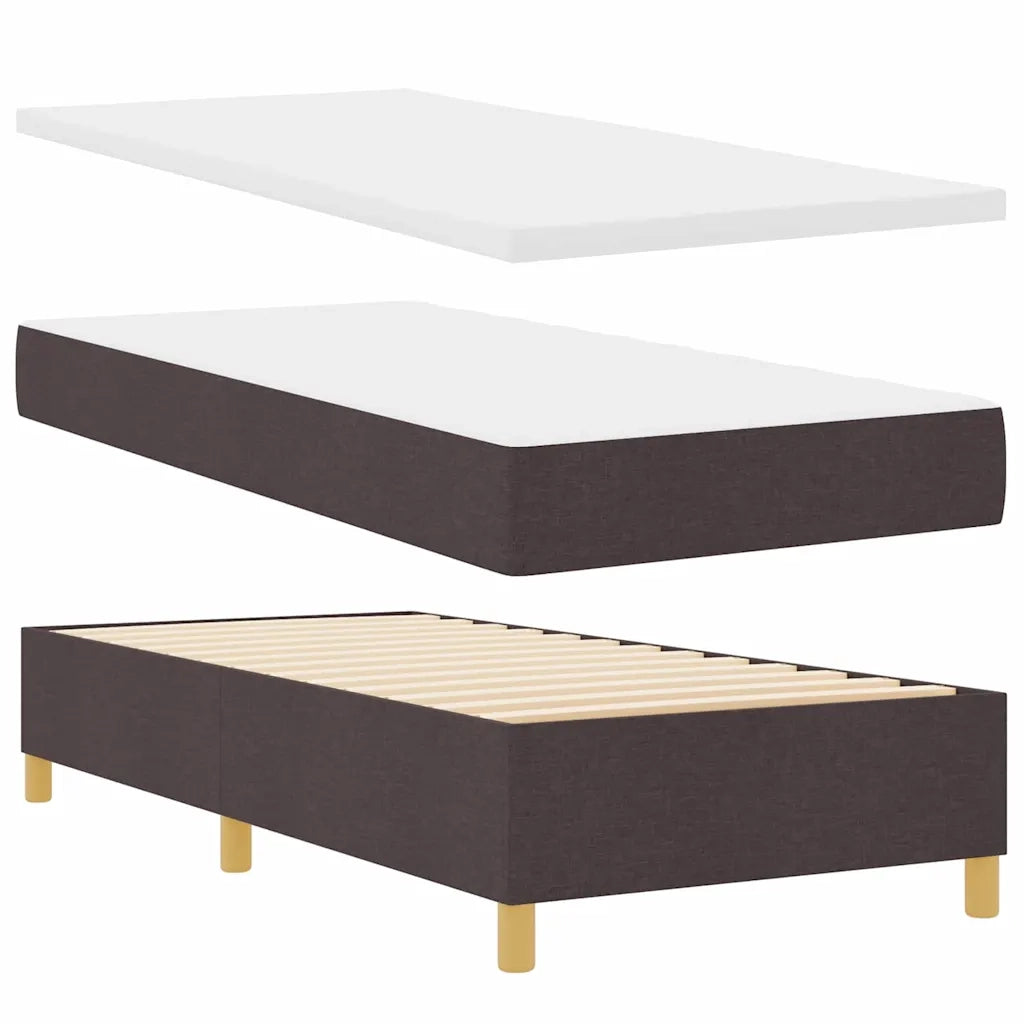 Letto a Sorgente LED Marrone Scuro 80 x 200 cm Tessuto 3343057