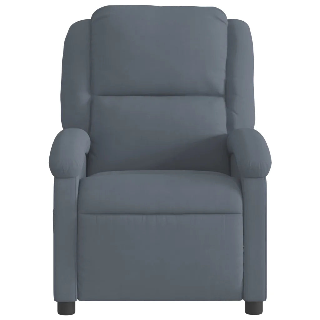 Poltrona | Sedia Relax Reclinabile Grigio Scuro in Velluto