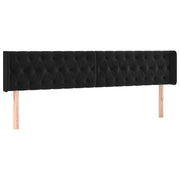 Testiera | Testata ad Orecchio Nera 183x16x78/88 cm in Velluto