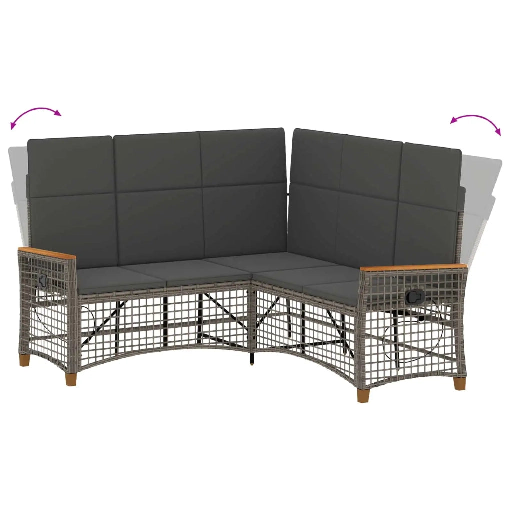 Set di Divani Recliner da Giardino Grigio e Grigio Scuro 42026824