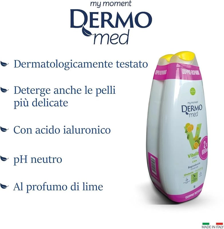 DERMOMED BAGNODOCCIA VITALITY LIME IDRATANTE  - 2X650ML