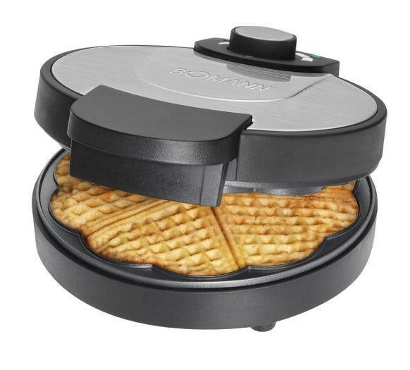 Bomann WA 1365 CB 6 waffle 1000 W Nero, Acciaio inox