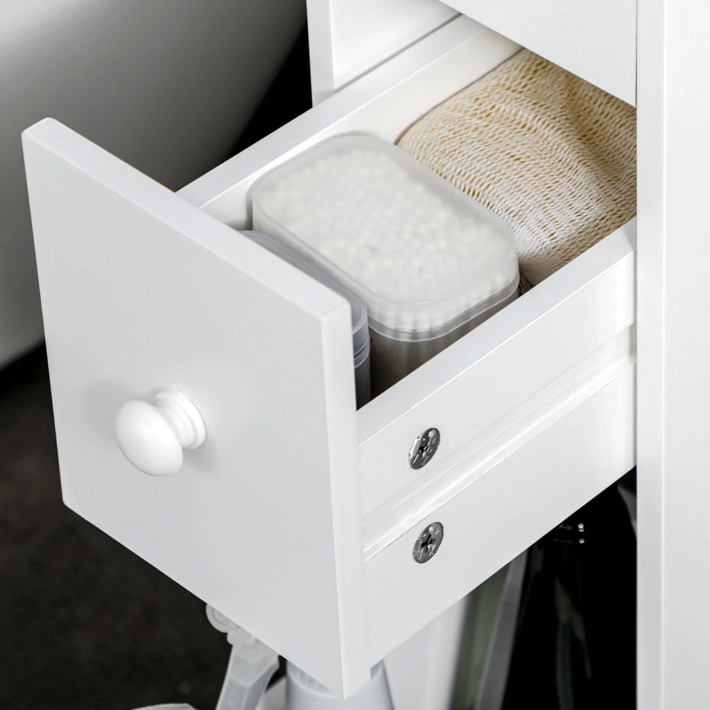 Mobile Bagno Sottolavabo con Cassetti e Ruote ¨C Minimal ¨C Bianco 16x49.5x66 cm
