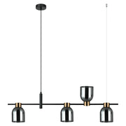 Lampada sospensione Servio Italux nera grafite 4xE14