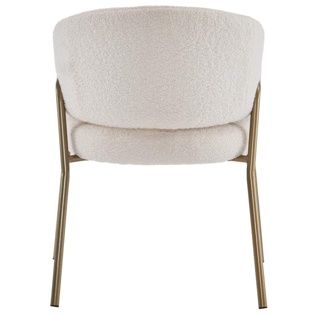 Sedia da Pranzo in Velluto Bianco con Gambe Oro ¨C MINIMAL ¨C Set 4 Pezzi