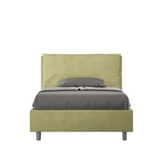 BS COM Letto una piazza e mezza contenitore imbottito 130x190 microfibra tè verde Large