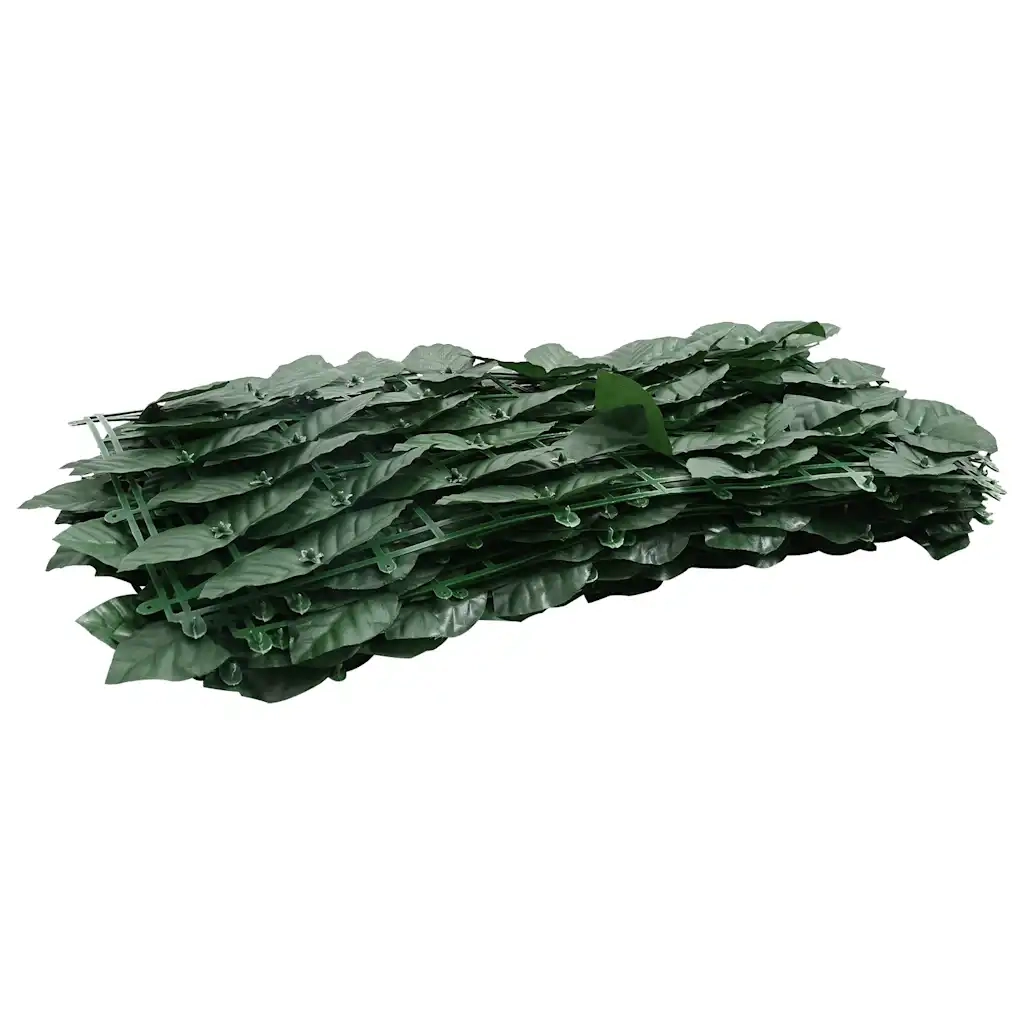 Paravento da Balcone con Foglie Verde Scuro 200x100 cm 367841
