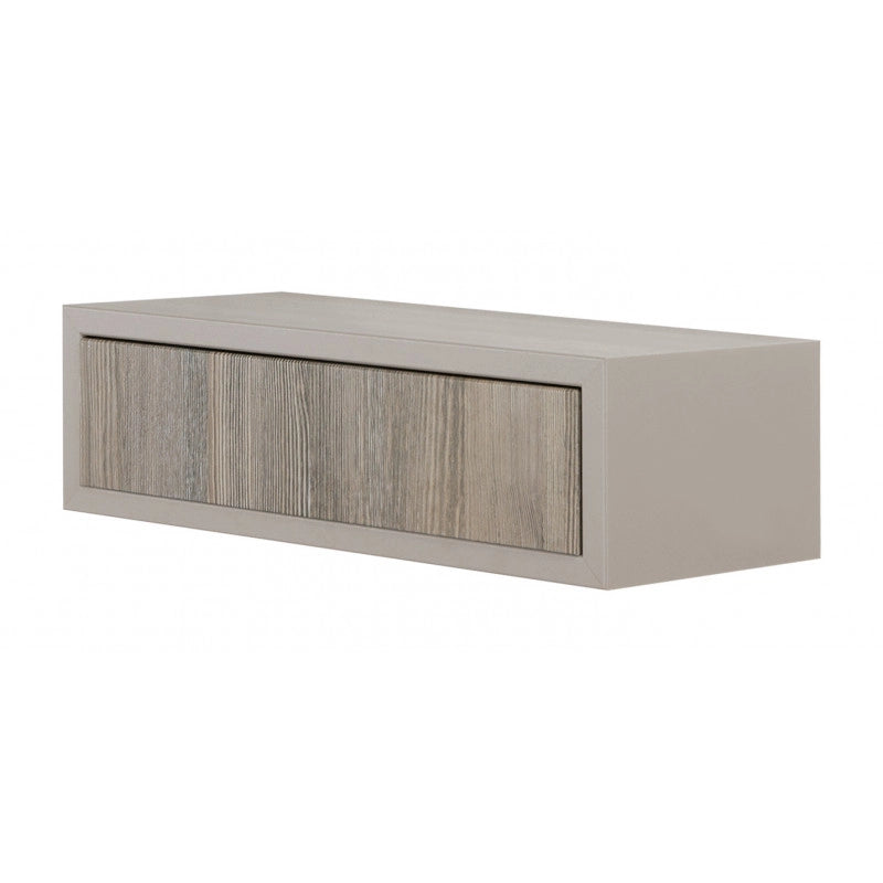 Mensola da Muro con Cassetto, Comodino Sospeso, Mensola da Parete, Marrone e Rovere Moka, 45x13,4 p20 cm - Legolo