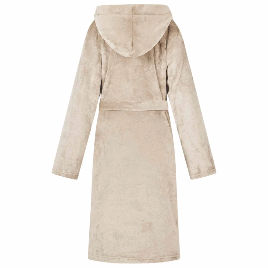 Accappatoio con Cappuccio Beige m Flanella CFW6363955