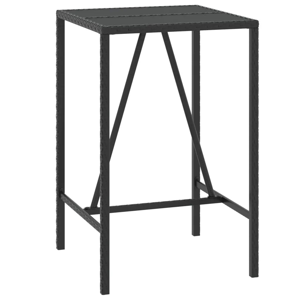 Set Bar da Giardino 5 pz con Cuscini in Polyrattan Nero 3187642