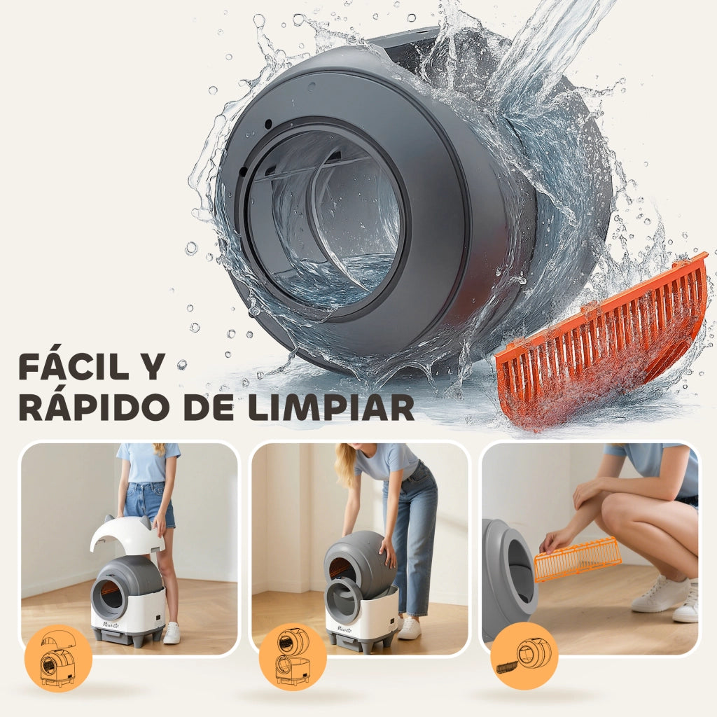 Arenero per Gatti Autolimpiante 80L ¨C zephmum ¨C Grigio