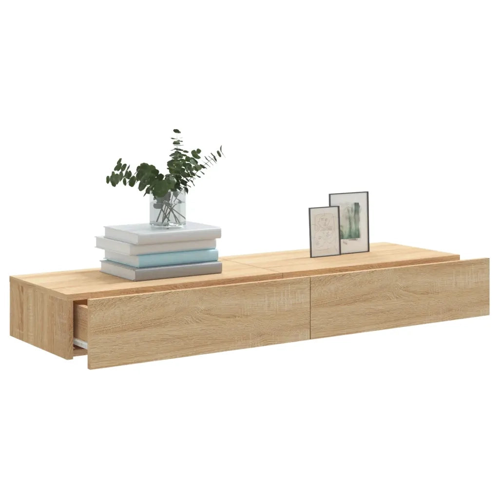Mobili Porta TV con Luci LED 2pz | Armadietto TV | Mobile Porta TV Rovere Sonoma 60x35x15,5 cm