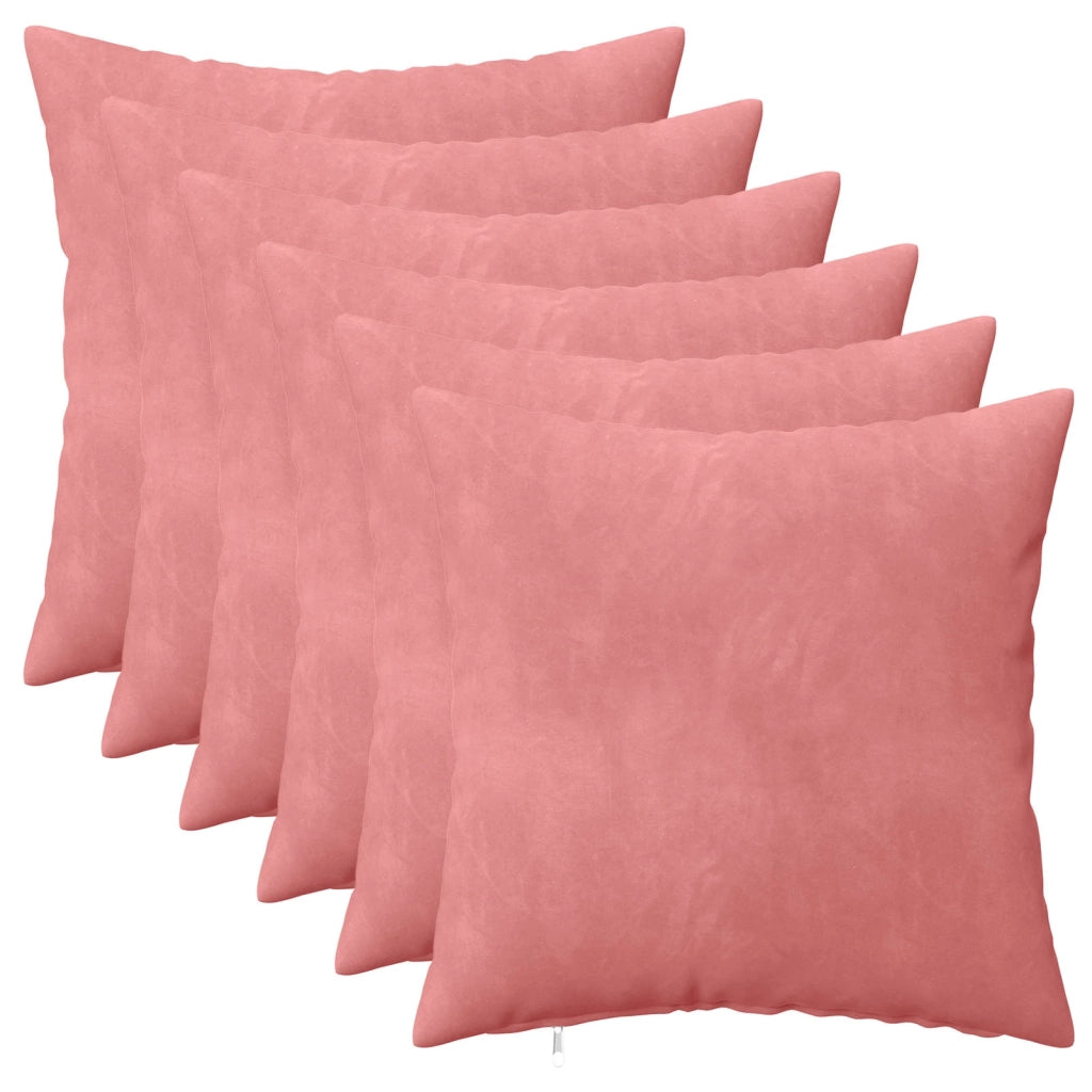 Cuscino con cuscino HEERLEN 6 pz Rosa Velluto 924506