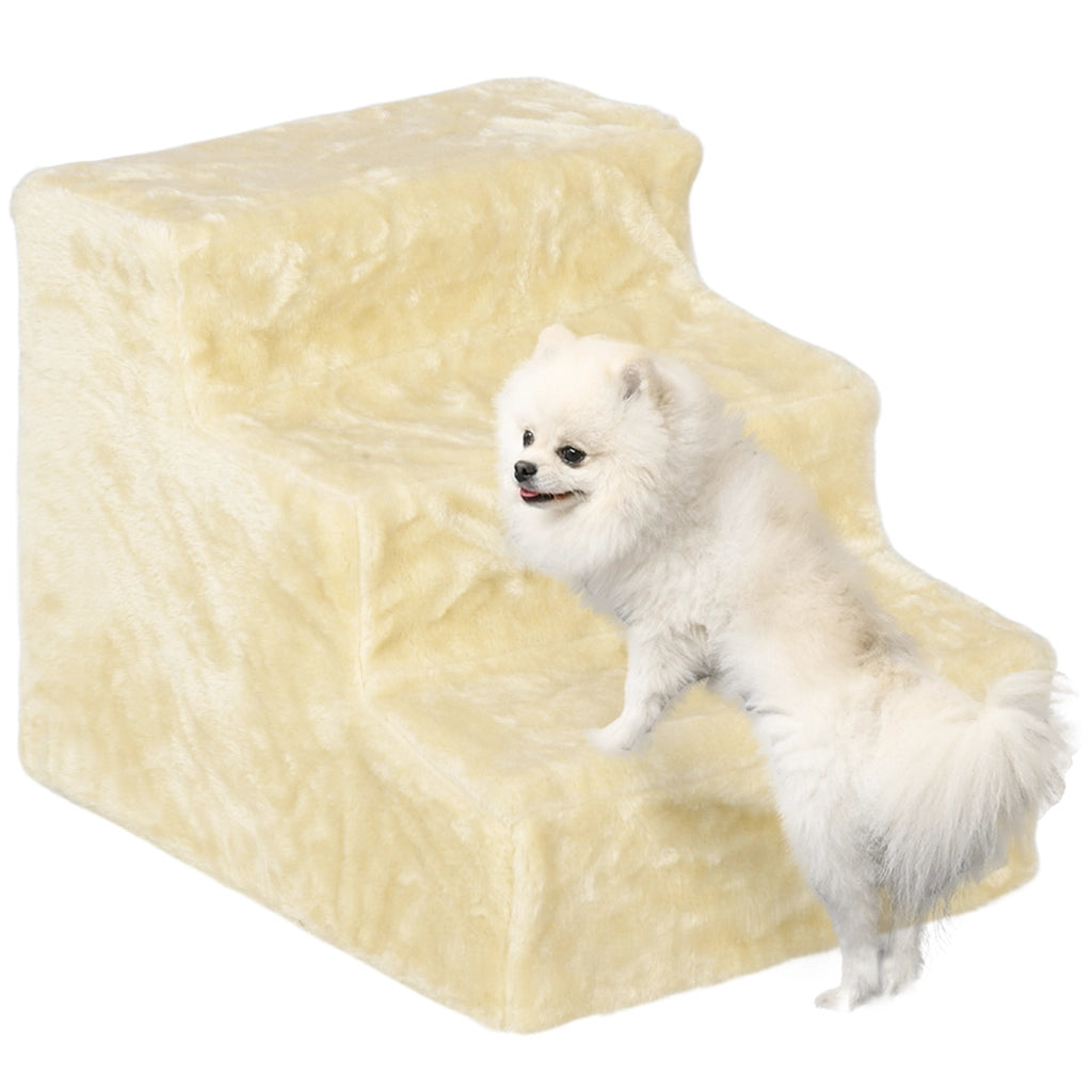 Scaletta per Cani 3 Gradini con Fodera Removibile ¨C Xylo ¨C Beige 46x35x35 cm