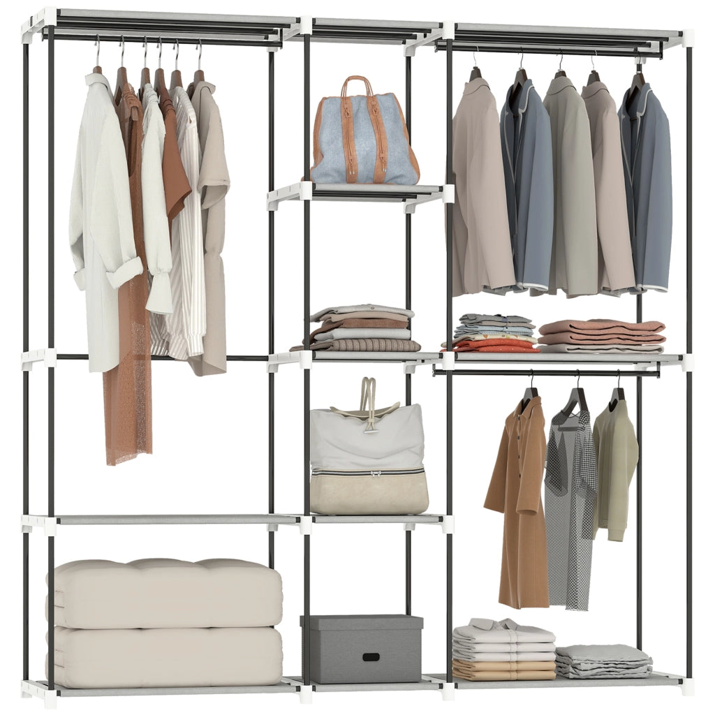 Armadio con Ripiani e Appendiabiti ¨C Minimal ¨C Grigio 182x43x185 cm
