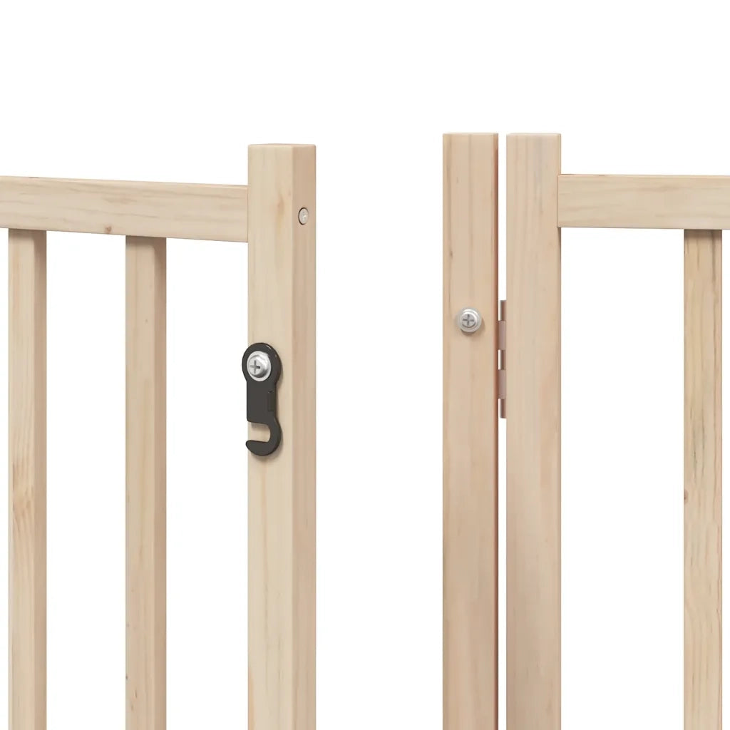 Cancello per Cani con Porta Pieghevole 9 Pannelli 450 cm Pioppo CFW4786073