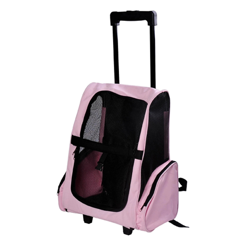Trasportino Zaino per Cani Gatti con Ruote ¨C Minimal ¨C Rosa 42x25x55cm