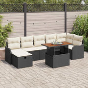 Set Divano da Giardino con archiviazione 8 pcs Nero Poly Rattan 3361278