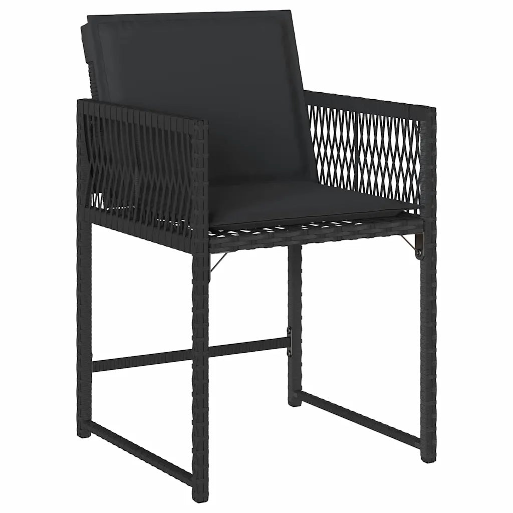Set da Pranzo per Giardino 9 pcs Nero polyrattan 3380748