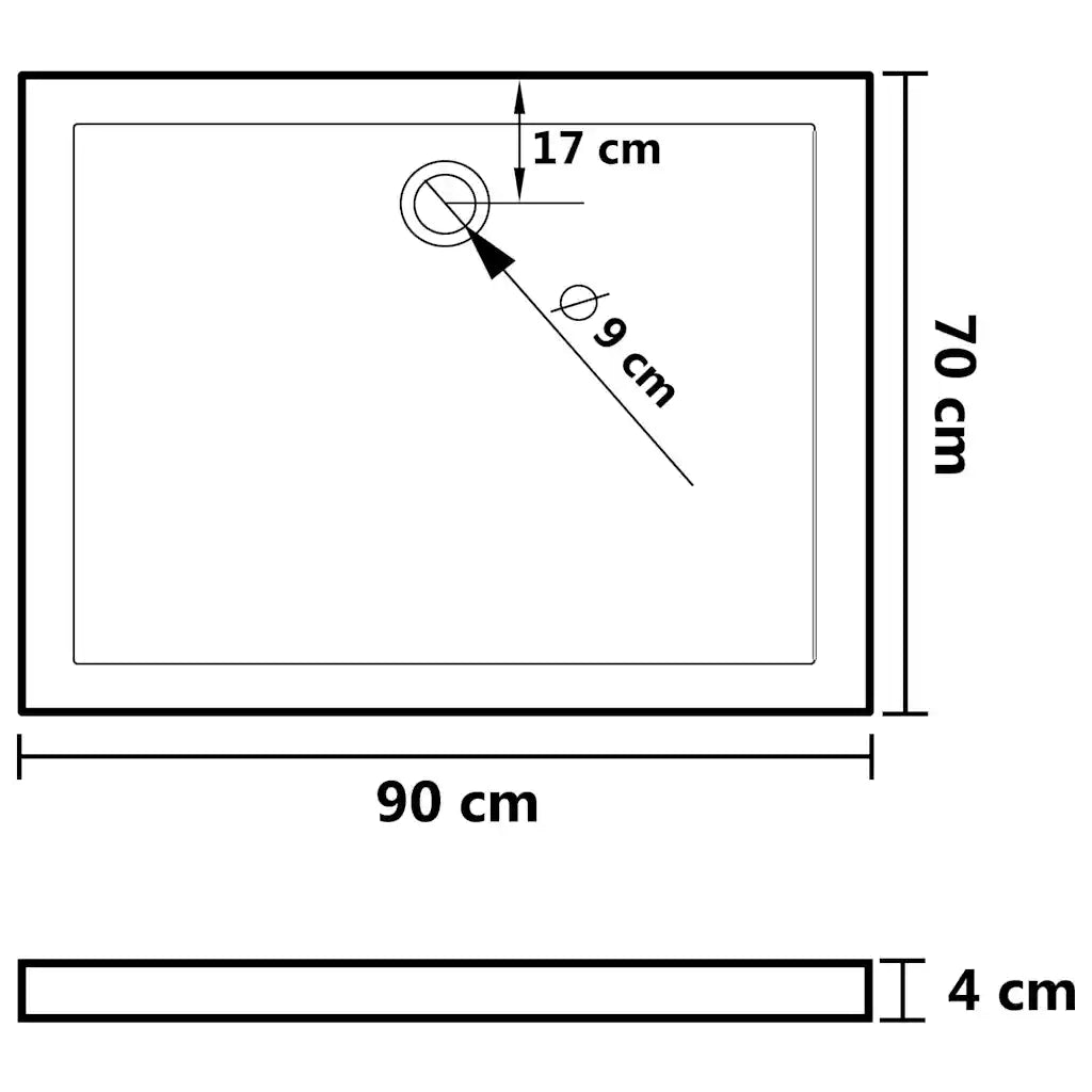 Piatto Doccia in ABS Rettangolare 70x90 cm CFW3889244