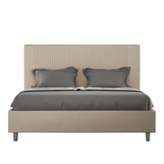 BS COM Letto queen size contenitore imbottito 150x210 similpelle tortora