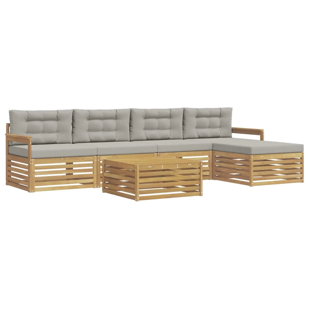 Set di divani da esterno 7 pcs Bianco e Grigio Chiaro 3390351