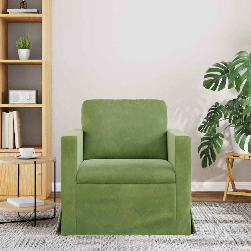 Divano Verde chiaro 78 x 78 x 80 cm Velluto
