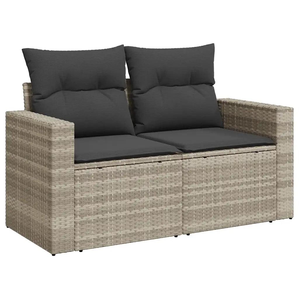 Set Divano da Giardino 6pz con Cuscini Grigio Chiaro Polyrattan 3267262