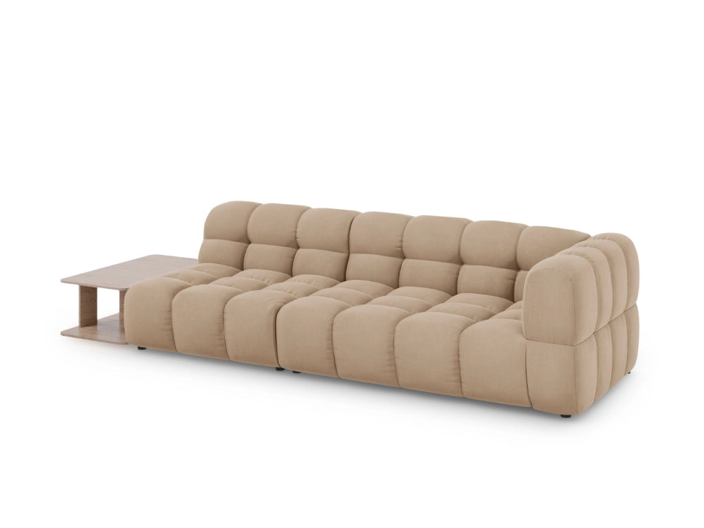 Cosmopolitan Design - Divano modulare sinistro "Sky" 4 posti in velluto sabbia 