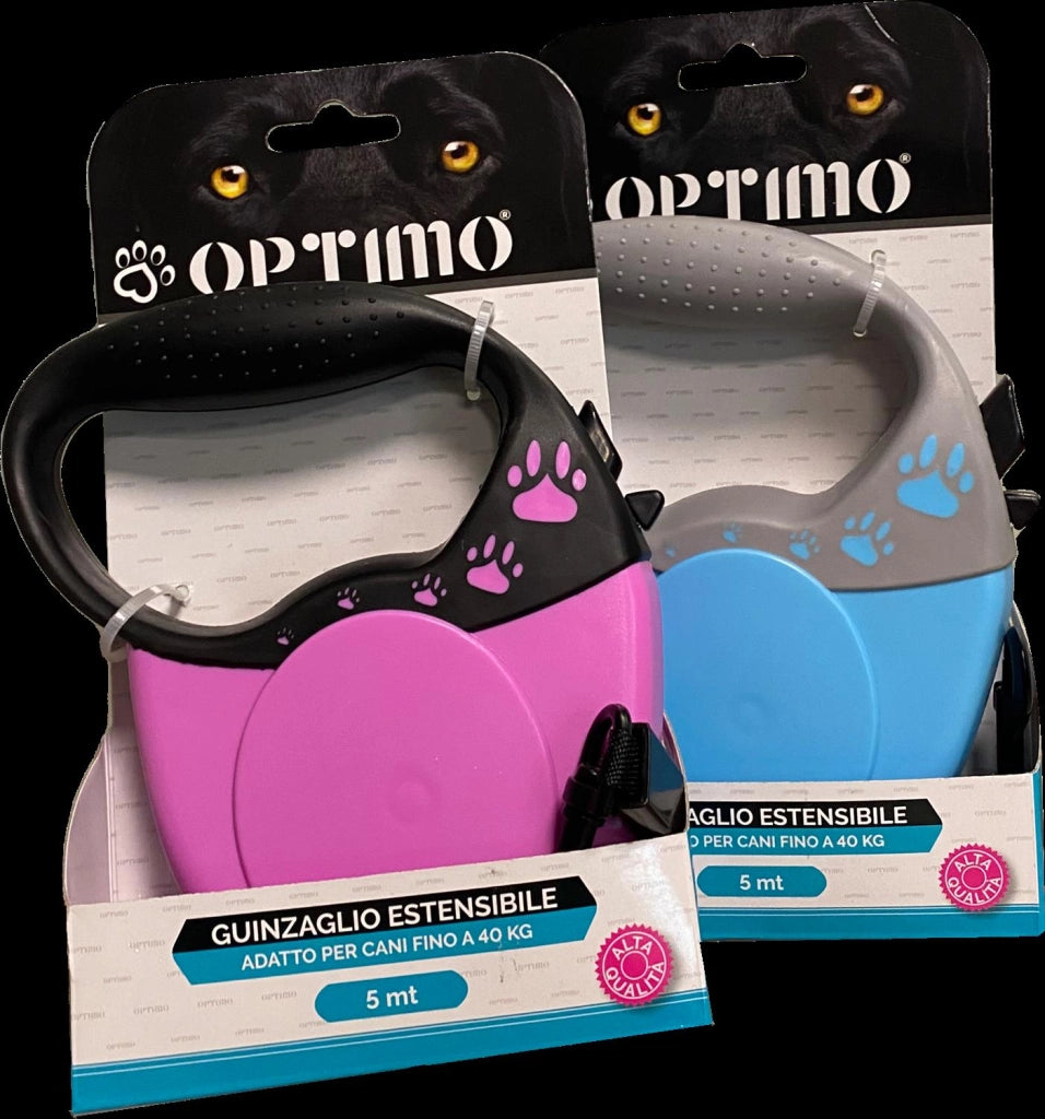 GUINZAGLIO ESTENSIBILE PER CANI FINO A 40 KG 5 MT COLORE ASSORTITO
