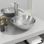 Lavandino-Lavabo-Lavello 32,5x14 cm in Ceramica Argento