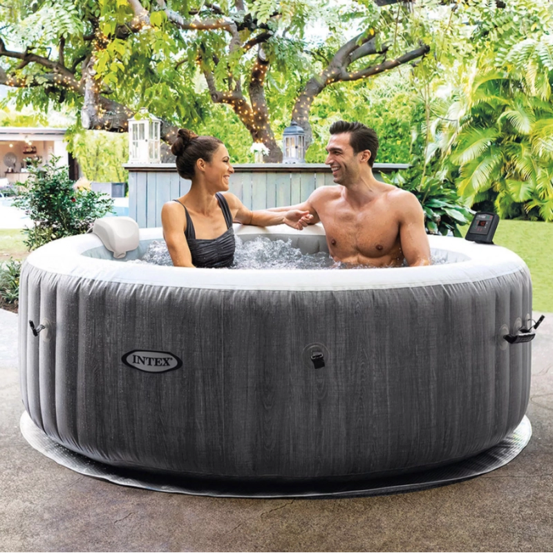 Spa gonfiabile idromassaggio 4 posti con WiFi, luce LED e poggiatesta, diametro 196 cm altezza 71 cm riscaldamento 40°C - Intex