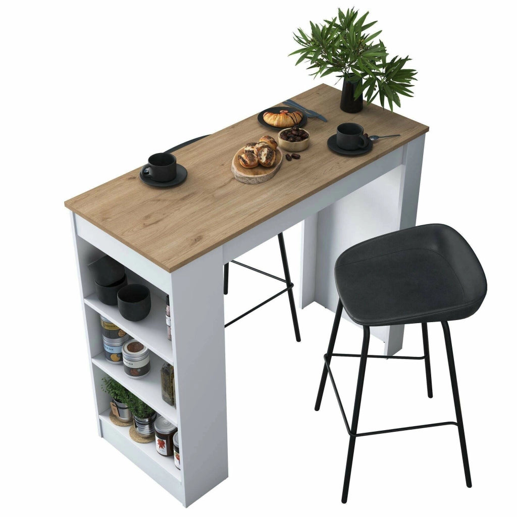 Assan, Tavolo Fisso 2 Posti, 120x50x100h cm Marrone Noce