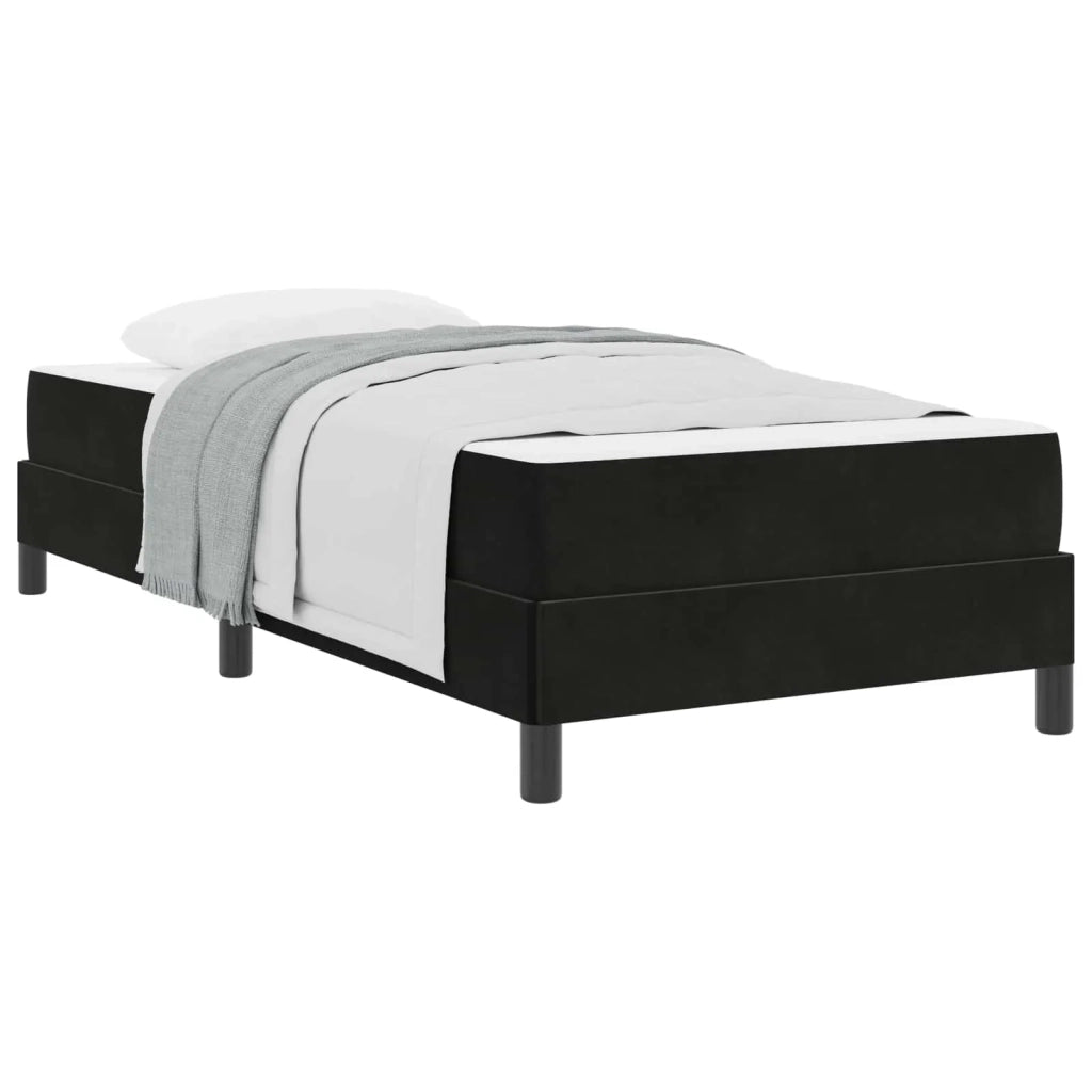 Letto a molle con materasso Nero 100 x 200 cm Tessuto