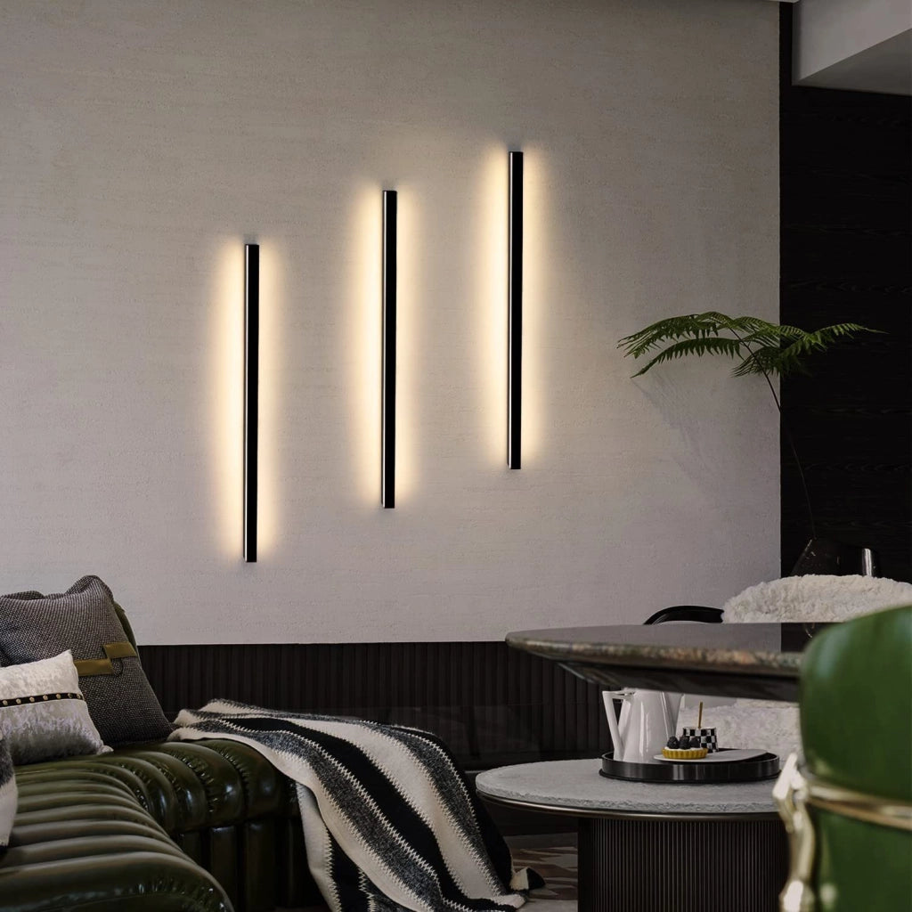 ZMH Moderna applique da parete a LED nera da 80cm per interni per corridoio e camera da letto