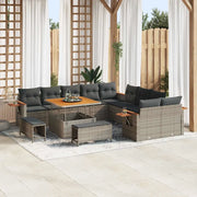 Set Divano da Giardino con cuscino 17 pcs Grigio polyrattan 3365178