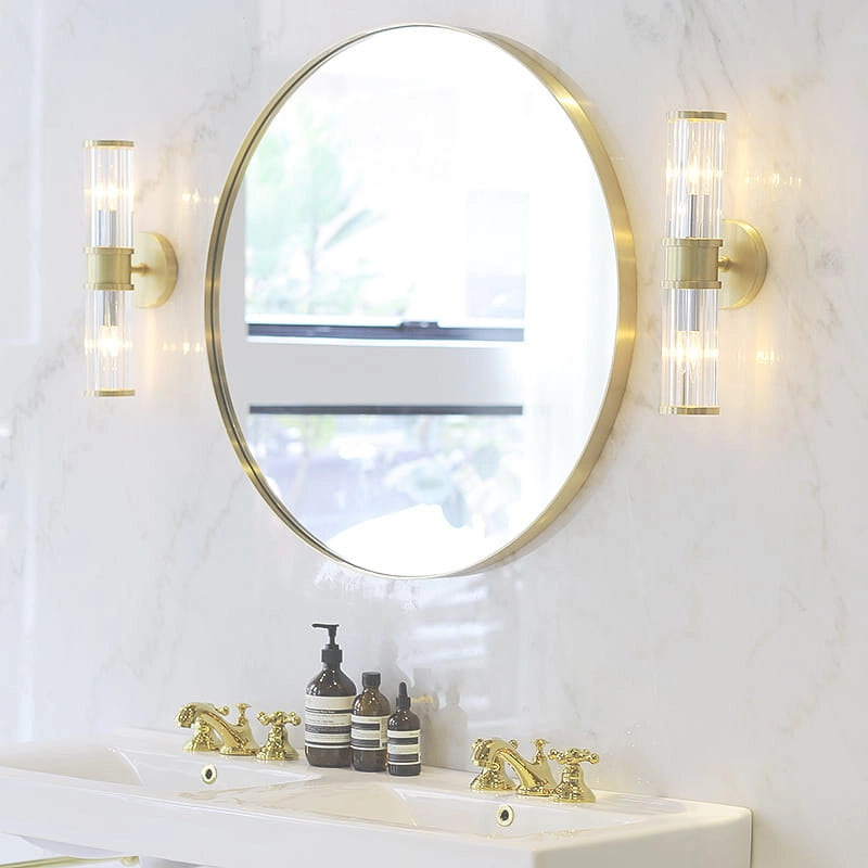 Valora MIRROR 80CM Specchio da parete con cornice dorata per soggiorno