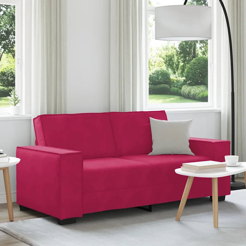 Divano a 2 Posti Rosso Vino 180x78x84 cm in Velluto 4105024