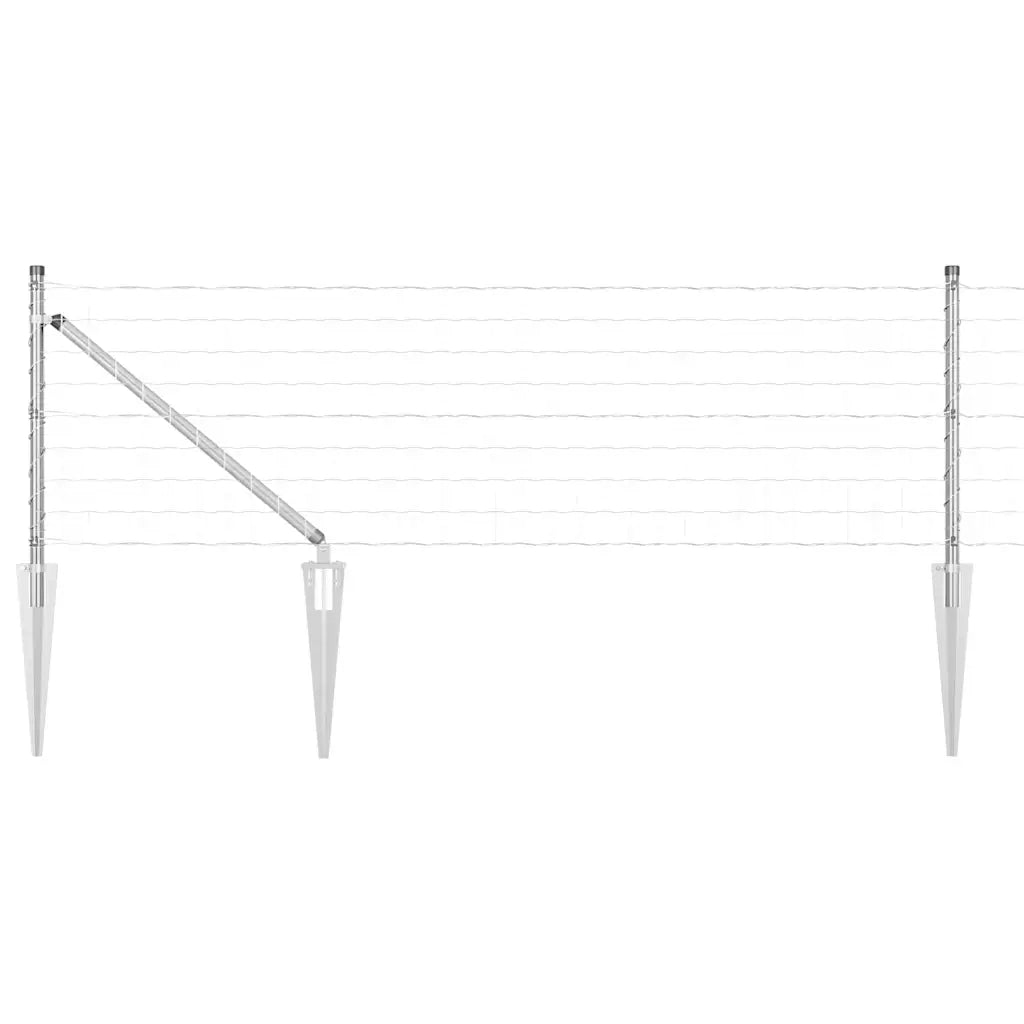 Recinzione da Giardino | Recinzione con Posto Argento 0,4 x 10 m Acciaio