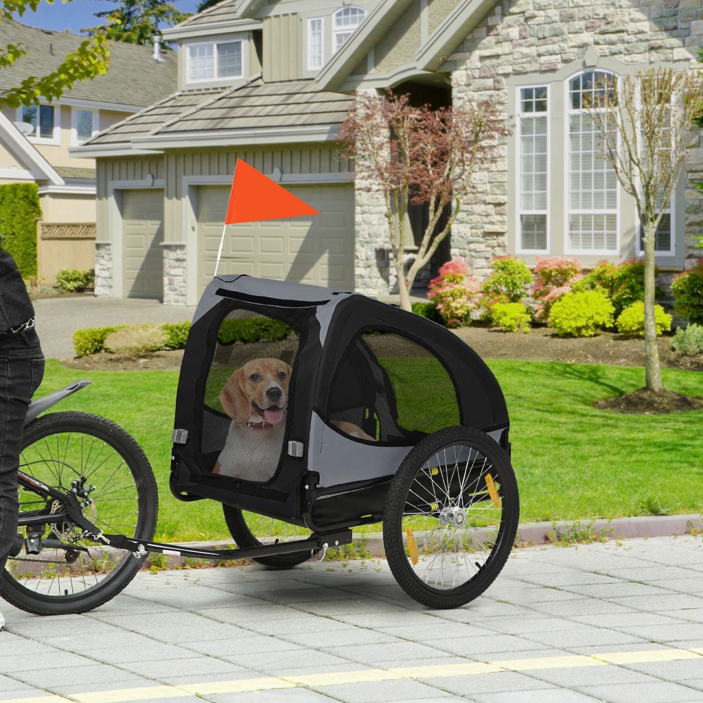 Rimorchio per bicicletta cane ¨C Minimal ¨C Nero 140x71x83 cm