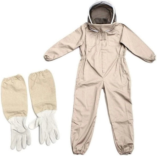 Abbigliamento per Apicoltori Professionisti - Abito per Apicoltori - Guanti per Apicoltori - Abbigliamento Protettivo - Tessuto di Cotone Naturale - Cinturino Elastico/Unico - Kit di Protezione per Apicoltori