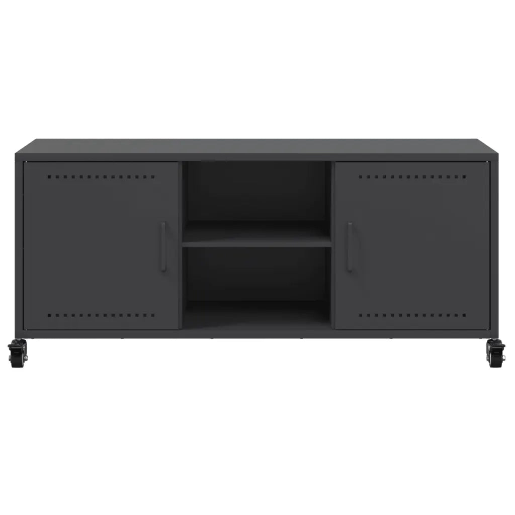 Mobile TV-Credenza per TV-Console TV Nero 100,5x39x43,5 cm in Acciaio 868219